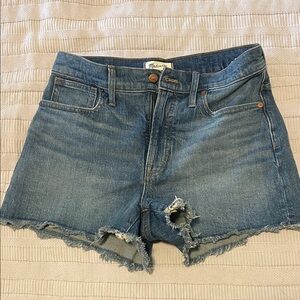 Madewell Distressed Blue Jean Shorts